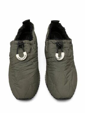 Rag & Bone Quilted Puffer Slip‑On Sneakers Olive Sherpa Lined BLOKECORE EU 40